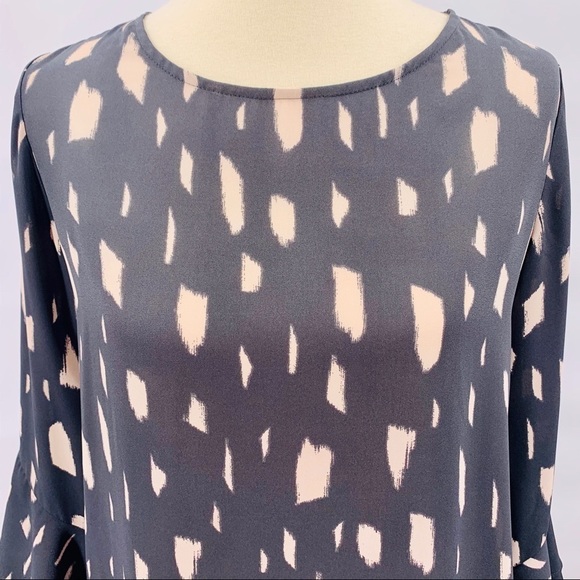 Lauren Helena Printed Double Bell Sleeve Top Sz S - Picture 3 of 8